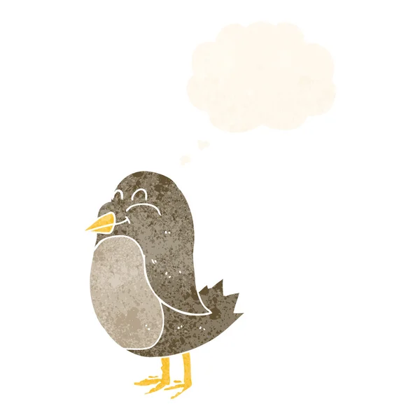 Мультяшний птах з бульбашкою думок — стоковий вектор