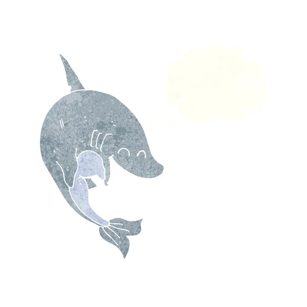 Requin dessin animé avec bulle de pensée — Image vectorielle