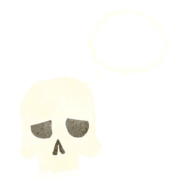 Kreslená strašidelná lebka s myšlenkovou bublinou — Stockový vektor