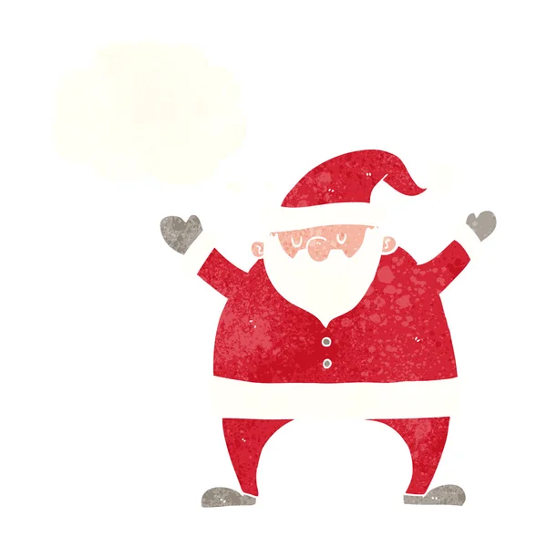 Desenho animado santa claus com bolha de pensamento — Vetor de Stock