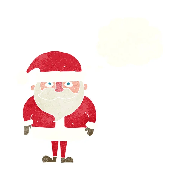 Dibujos animados Santa Claus con burbuja de pensamiento — Vector de stock