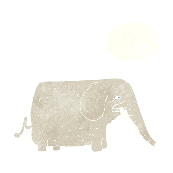 Kreslený velký slon s myšlenkovou bublinou — Stockový vektor