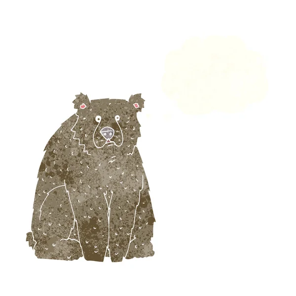 Cartone animato orso divertente con bolla di pensiero — Vettoriale Stock