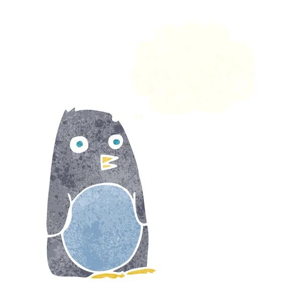 Pingüino de dibujos animados con burbuja de pensamiento — Archivo Imágenes Vectoriales