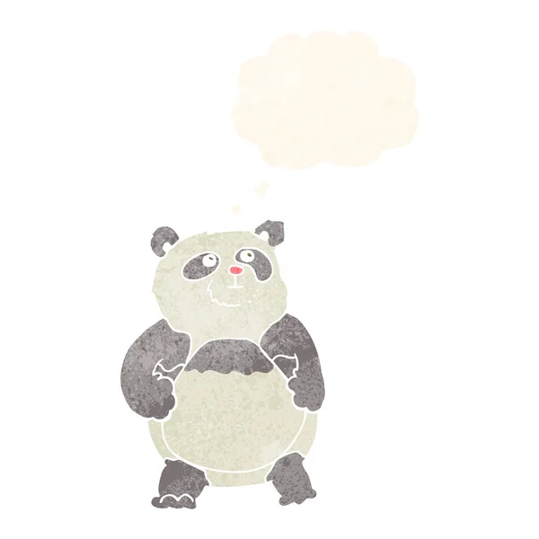 Kreslená panda s myšlenkovou bublinou — Stockový vektor