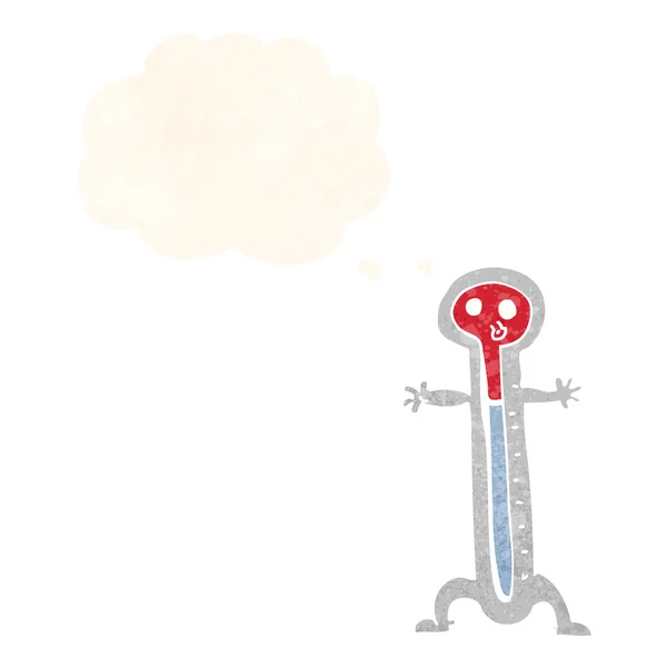 Termometro a cartone animato con bolla di pensiero — Vettoriale Stock