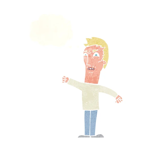 Karikatur nervt Mann mit Gedankenblase — Stockvektor