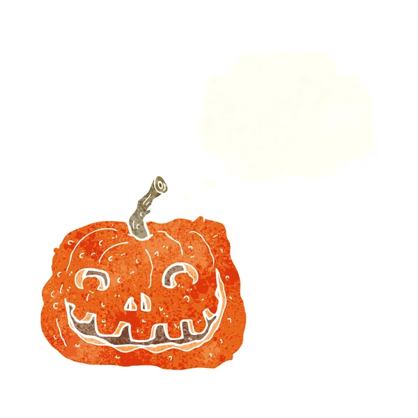 Calabaza de dibujos animados con burbuja de pensamiento — Archivo Imágenes Vectoriales