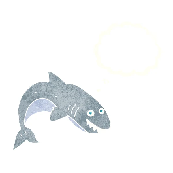 Мультяшная акула с мыслепузырём — стоковый вектор