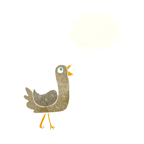 Tecknad fågel med tanke bubbla — Stock vektor