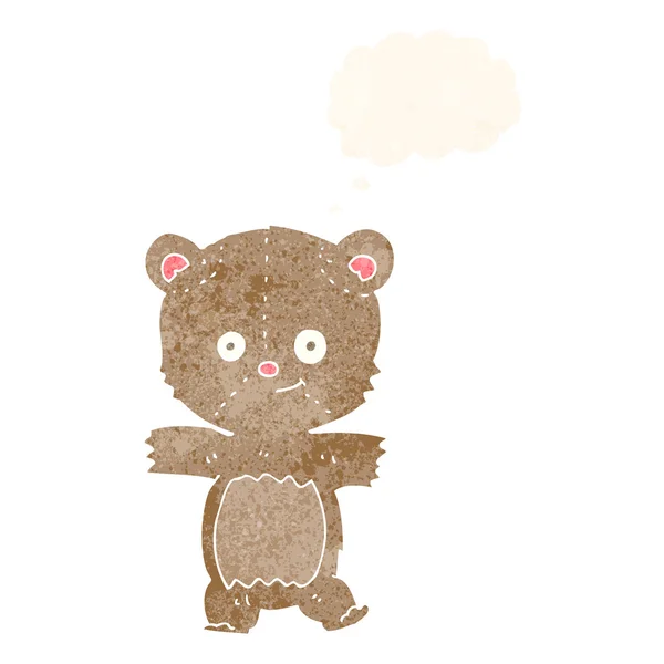Καρτούν αρκουδάκι με φούσκα σκέψης — Διανυσματικό Αρχείο