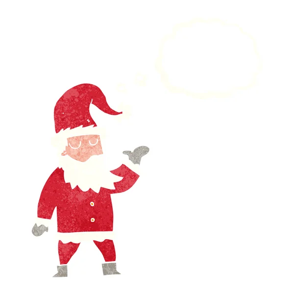 Düşünce baloncuklu çizgi film Noel Baba — Stok Vektör