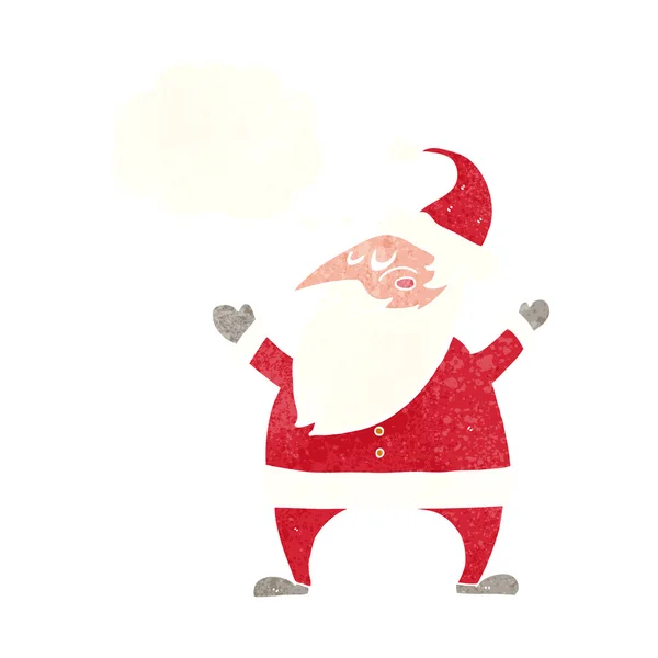 Düşünce baloncuklu çizgi film Noel Baba — Stok Vektör