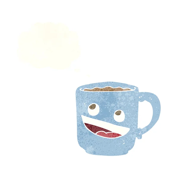 Karikatur-Kaffeetasse mit Gedankenblase — Stockvektor