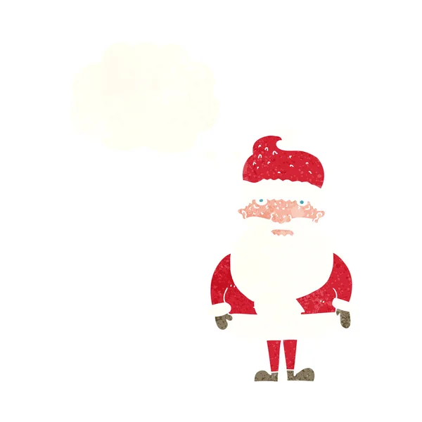 Cartoon santa claus with thought bubble — Stock Vector