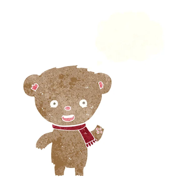 Oso de peluche de dibujos animados con burbuja de pensamiento — Archivo Imágenes Vectoriales