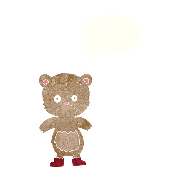 Oso de peluche de dibujos animados con burbuja de pensamiento — Vector de stock