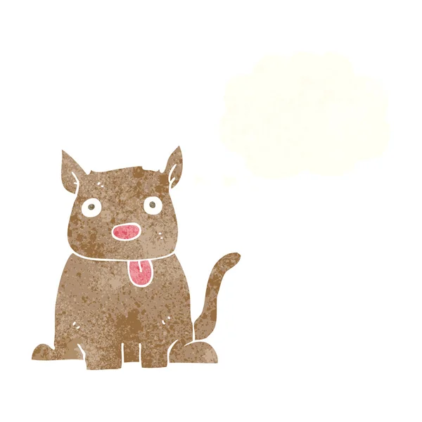 Καρτούν σκυλί προεξέχει γλώσσα με φούσκα σκέψης — Διανυσματικό Αρχείο