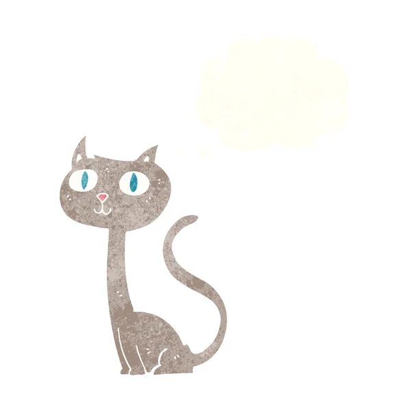 Kartun kucing dengan pikiran gelembung - Stok Vektor