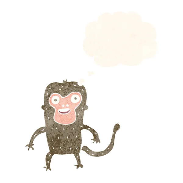 Macaco dos desenhos animados com bolha de pensamento — Vetor de Stock