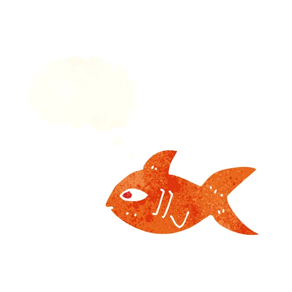 Peces de dibujos animados con burbuja de pensamiento — Vector de stock