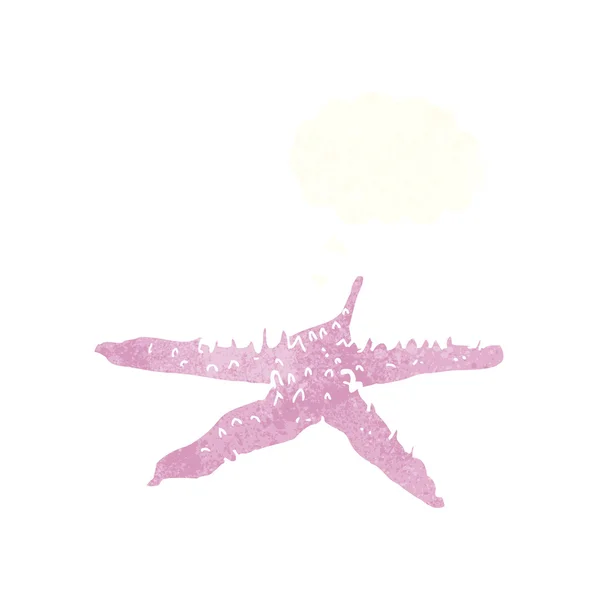 Étoile de mer dessin animé avec bulle de pensée — Image vectorielle