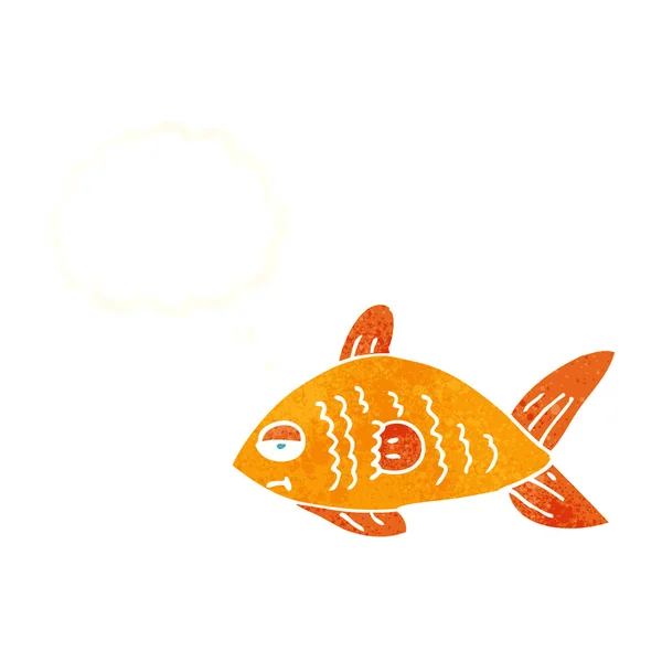 Мультяшная смешная рыба с мыльным пузырем — стоковый вектор