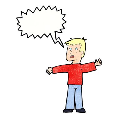 Çizgi film adamı konuşma balonuyla şaşırttı.