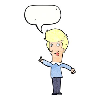 karikatür komik adam fikir ile konuşma balonu