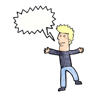 çizgi film adamı konuşma balonuyla strese soktu