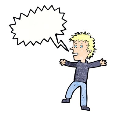 çizgi film mutlu adam konuşma baloncuğu ile