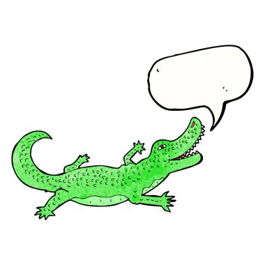 Konuşma baloncuklu çizgi film timsahı