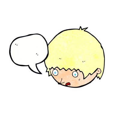 Konuşma baloncuğuyla şok olmuş karikatür