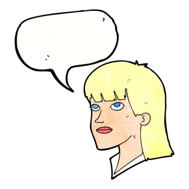 çizgi film ciddi kadınla konuşma balonu