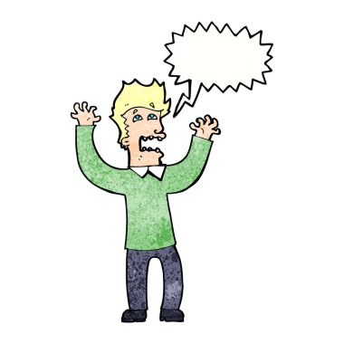 Çizgi film konuşma balonuyla adamı dehşete düşürdü.