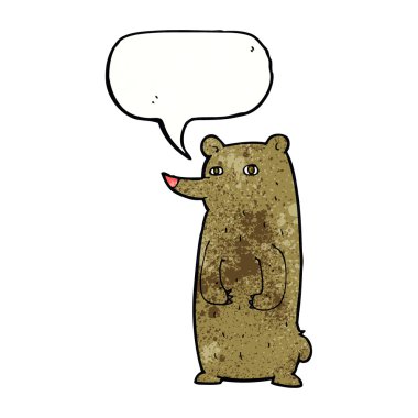 Konuşma baloncuklu komik çizgi film ayısı