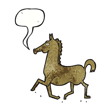 Konuşma baloncuklu çizgi film atı