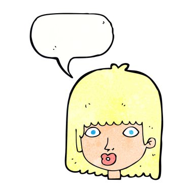 Karikatür, konuşma balonlu kadını şaşırttı.