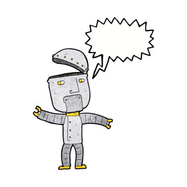 Konuşma baloncuklu komik robot.