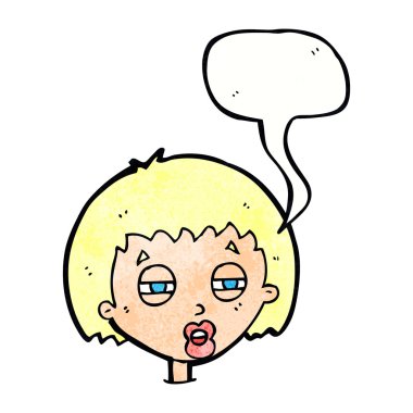 çizgi film kadın konuşma balonu gözlerle daralma