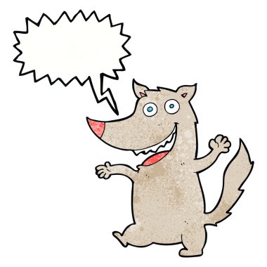 çizgi film mutlu kurt konuşma balonu ile