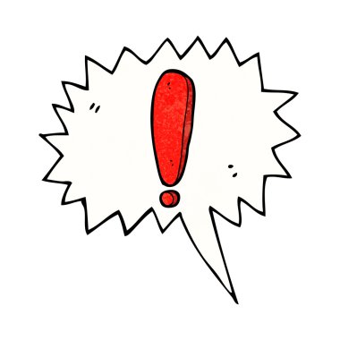 Konuşma baloncuklu çizgi film ünlem işareti