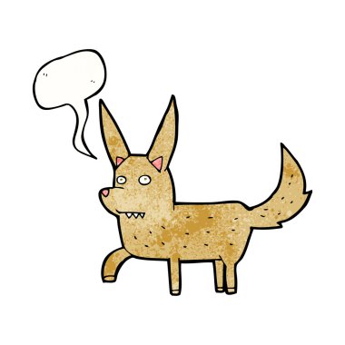 Konuşma balonlu vahşi köpek çizgi filmi.