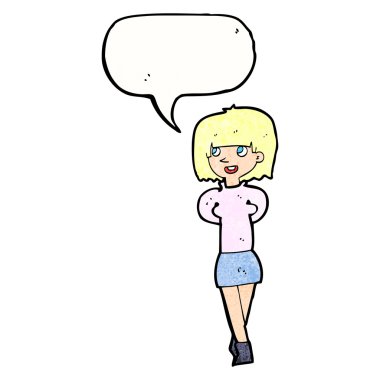 çizgi film mutlu kadın konuşma balonu ile