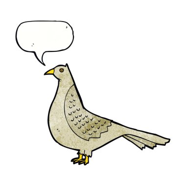 Konuşma baloncuklu çizgi film kuşu