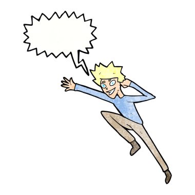 Konuşma balonlu çizgi film atlayıcısı.