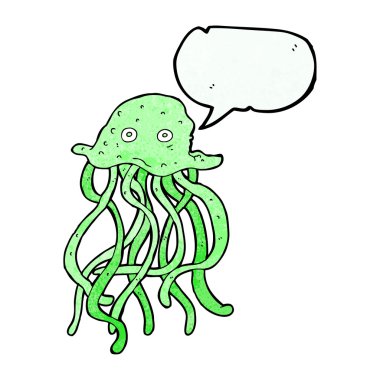 Konuşma baloncuklu ahtapot çizgi filmi
