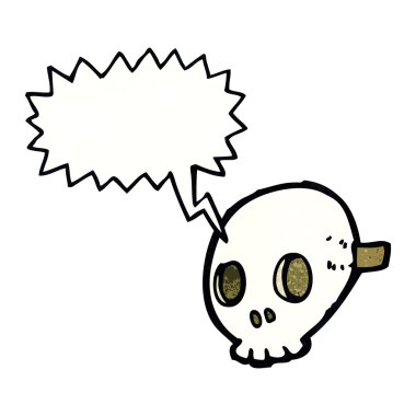 Konuşma baloncuklu kafatası maskesi