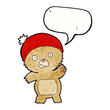 Konuşma baloncuklu sevimli oyuncak ayı.