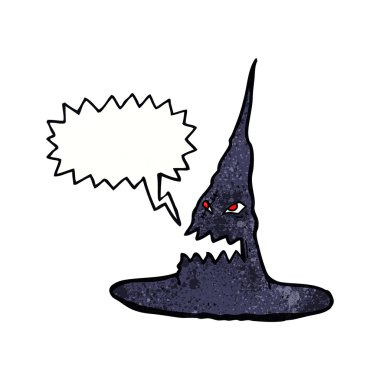 Konuşma balonlu tuhaf cadı şapkası.